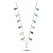 OLIVIE Strieborný náhrdelník s viacfarebnými príveskami 2142