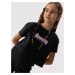 4F Organic Cotton Crop Top T-Shirt for Girls - Black