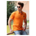 Madmext Men's Polo Neck Orange T-Shirt 4559