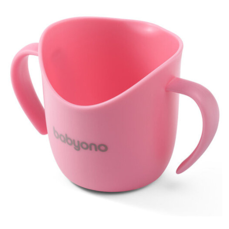 BABYONO Hrnček ergonomický s uškami 120 ml ružový 6m+