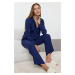 Trendyol Navy Blue Viscose Woven Pajama Set