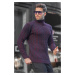 Madmext Navy Blue Turtleneck Knitted Detailed Sweater 6317