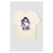 DEFACTO Girl Oversize Fit Printed Short Sleeve T-Shirt