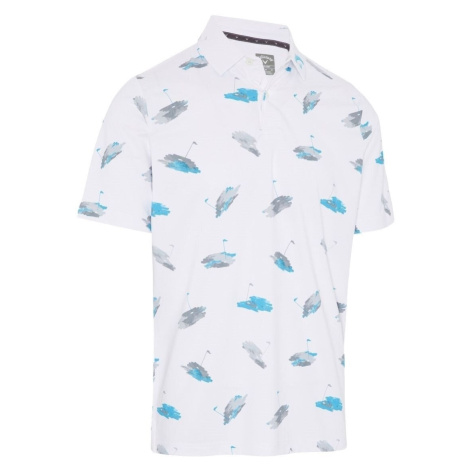 Callaway Golf Novelty Print Mens Bright White Polo košeľa