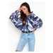 Navy blue oversize hoodie Cocomore floral prints