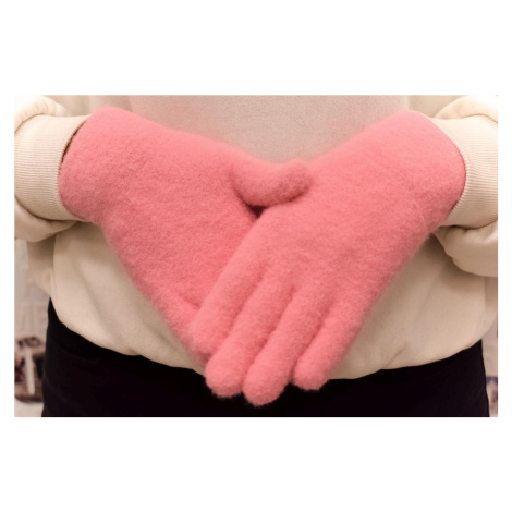 Dámske ružové mohérové rukavice BITHANY John-C