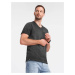 Ombre Men's brindle V-neck t-shirt with pocket - black