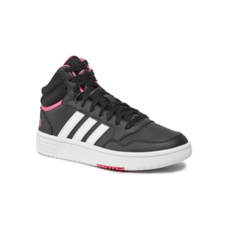 Dámska rekreačná obuv ADIDAS Hoops 3.0 Mid core black cloud white pink fusion