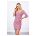 Dress with a sleeping neckline dark pink