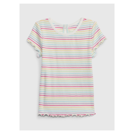 Ružovo-biele dievčenské pruhované tričko GAP