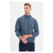 Trendyol Indigo Slim Fit Wool Half Turtleneck Basic Knitwear Sweater