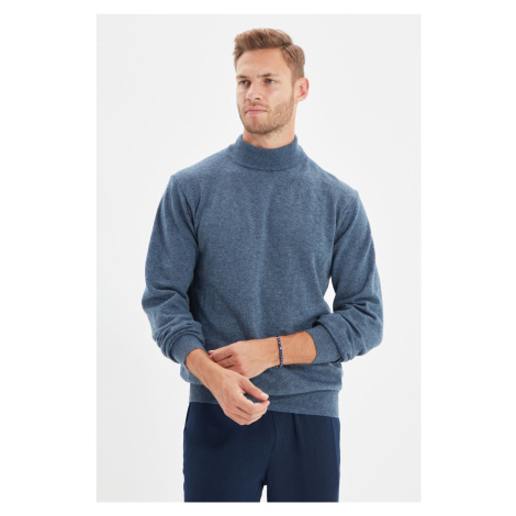 Trendyol Indigo Slim Fit Wool Half Turtleneck Basic Knitwear Sweater