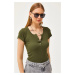 Olalook Women's Khaki Snap-On Camisole T-Shirt