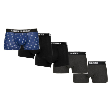 Men's Boxer Shorts 5-pack anchor aop+blk+blk+cha+cha Urban Classics