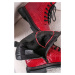 Červené kožené členkové šnurovacie topánky s kroko vzorom 1-25862
