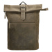 Hide & Stitches Tmavozelený kožený ruksak na notebook „Ellegance“ 11L