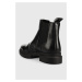 Kožené topánky chelsea Calvin Klein Jeans Cleated Chelsea Boot dámske, čierna farba, na platform