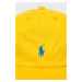 Detská bavlnená čiapka Polo Ralph Lauren žltá farba, jednofarebná