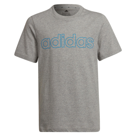 Chlapčenské tričko na cvičenie sivé Adidas