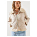 Bianco Lucci Women's Suede Plush Coat 2417