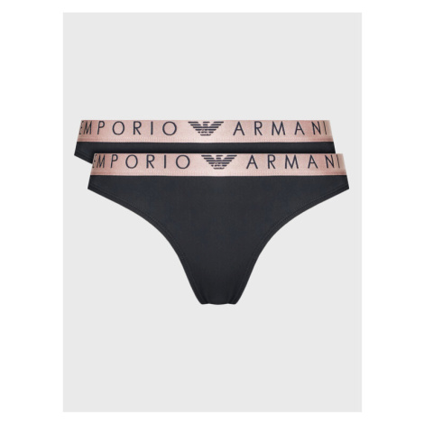 Emporio Armani Underwear Súprava 2 kusov brazílskych nohavičiek 163337 2F235 00020 Čierna