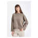 DEFACTO Oversize Fit Wide Mold Crew Neck Basic Plain Sweater