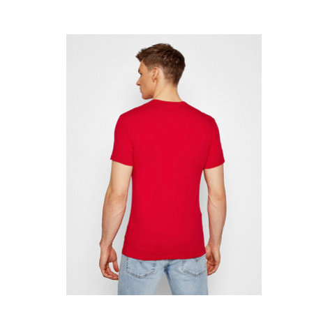 Versace Tričko Girocollo AUU04023 Červená Slim Fit