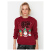 Burgundy women's sweatshirt with Christmas motif Trendyol - Women