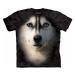 Pánske batikované tričko The Mountain - Sibírsky husky- čierne