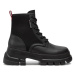 Tommy Jeans Outdoorová obuv Tjw Chunky Lace Up Boot Mix Mat EN0EN02554 Čierna