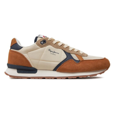 Pepe Jeans Sneakersy Brit Mix M PMS40006 Hnedá