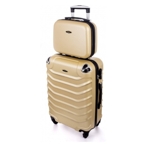 Zlatá sada (taška+kufor) škrupinových kufrov &quot;Premium&quot; - veľ. L+S