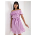 Light purple openwork Spanish dress with ruffle