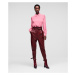 Blúzka Karl Lagerfeld Silk Blouse W/Buttoned Sleeves Ružová