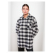 LC Waikiki Shirt Collar Plaid Long Sleeve Oversize Women's Tunic