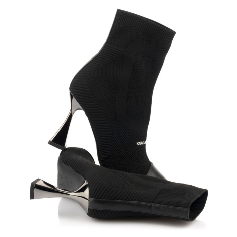 Členková Obuv Karl Lagerfeld Mix Knit Ankle Boot Čierna