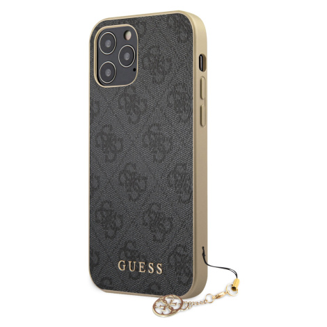 Guess 4G Charm Zadný Kryt pre iPhone 12/12 Pre 6.1 Grey