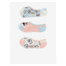 Vans Set of three pairs of women's patterned socks in light pink and blue bar - Women