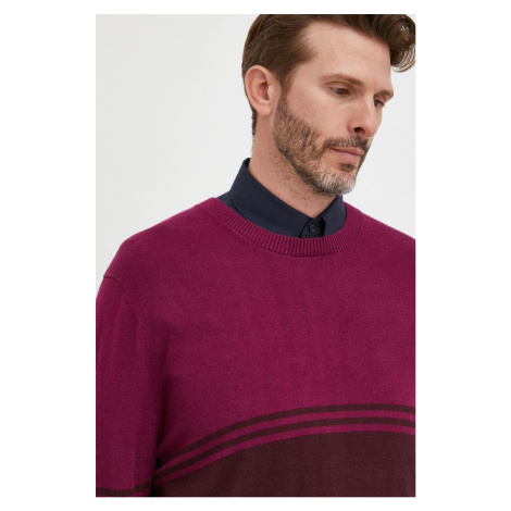 Bavlnený sveter GAP pánsky, fialová farba, tenký,