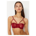 Trendyol Red Lace Strained Underwire Capless Balconette Knitted Bra