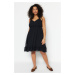 Trendyol Curve Black Chiffon Dress with Woven Straps