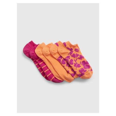 Oranžové nízke ponožky summer GAP, 3 páry