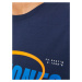 JACK & JONES Tričko 'BLACK'  modrá / námornícka modrá / oranžová