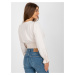 Svetlobéžová crop top blúzka s elastickým riasením DHJ-BZ-13866.92P-light beige