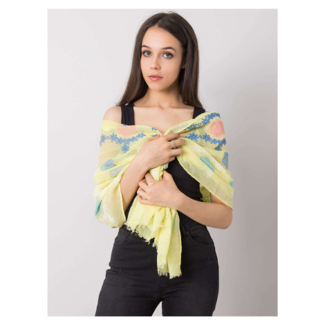 Yellow scarf with decorative print