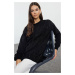 Trendyol Black Stone Embroidered Knitwear Sweater