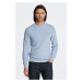 SVETER GANT MICRO COTTON TEXTURE C-NECK LAKE BLUE MELANGE