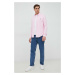 Bavlnená košeľa Polo Ralph Lauren pánska, ružová farba, regular, s golierom button-down