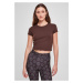 Women's stretch jersey Cropped Tee brown