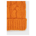 Čiapka s prímesou vlny United Colors of Benetton oranžová farba, z hrubej pleteniny,
